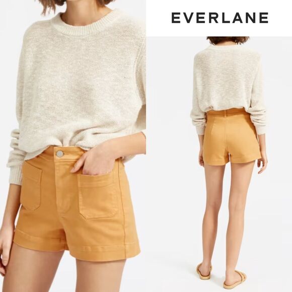 EVERLANE Women’s The Patch Pockets Shorts High Rise Apricot Orange - Picture 1 of 10